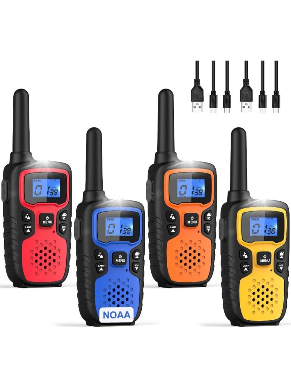 New Walkie Talkies for Adults Long Range-Rechargeable 4 Pack 2 Way Radios